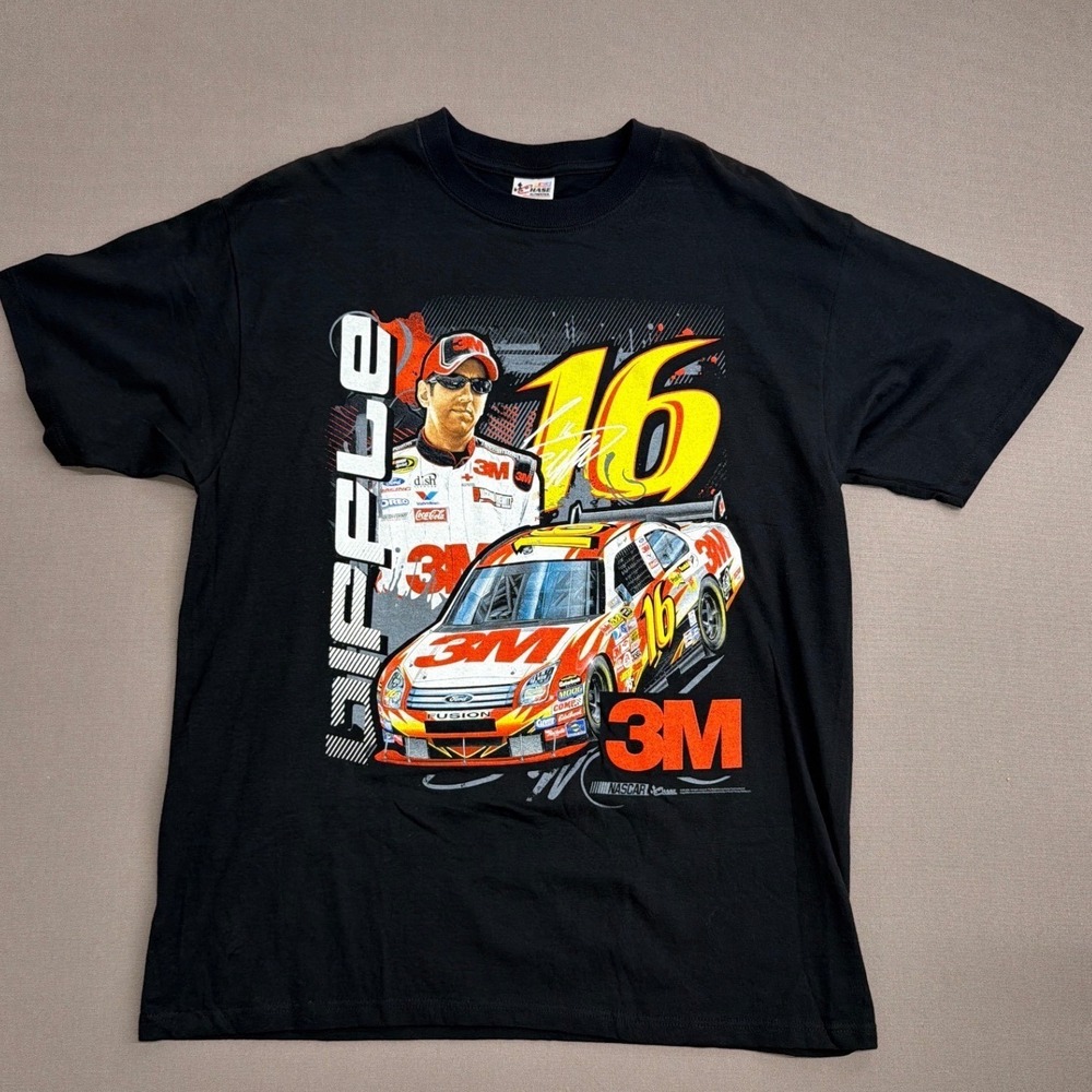 Chase Authentics Greg Biffle 16 NASCAR 3M Racing T-Shirt Mens XL Black tee
